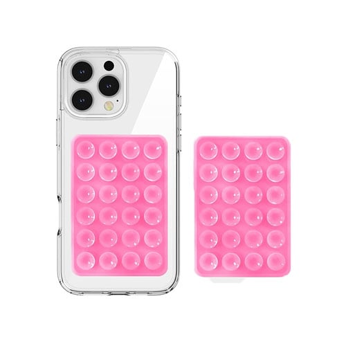 Adhesive Silicone Suction Phone Holder - Pink
