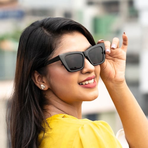 New Cat Eye Anti UV Sunglasses - Black