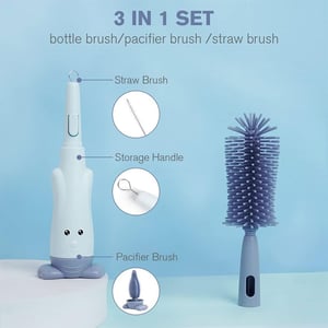 3 In 1 Bottle Cleaner Portable Brush - Faded Navy