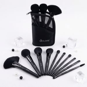 Qolore Makeup Brush Set 10pcs - Black
