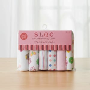 SLQC Comfortable Baby Washcloths 12pcs - Pink