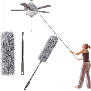 Extendable Microfiber Feather Duster - Gray