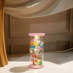 Romantic Couple Love Balloon Night Light - Pink