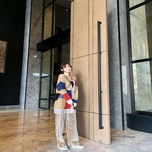 Women's Wide-Legged Velvet Pants- Golden