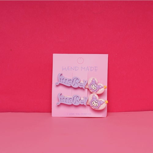 LinaBell Kuromi Hair Clip 1 Pair - Heart Shape