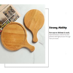 Round Wooden Pizza Serving Plate - Big