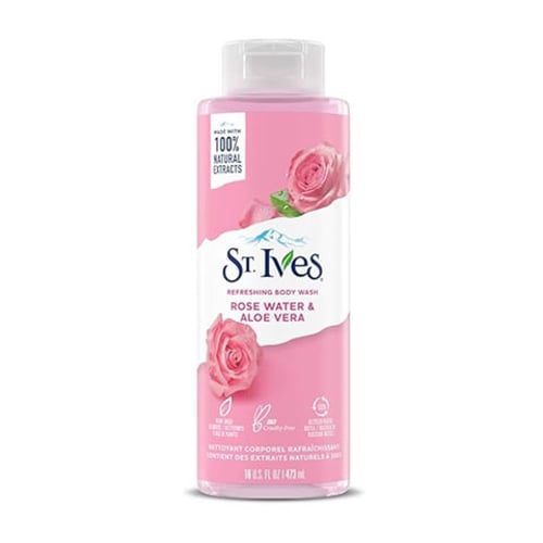 St. Ives Rose Water & Aloe Vera Refreshing Body Wash 473ml •