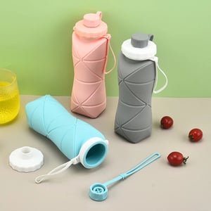 Silicone Folding Bottle 600ml - Blue