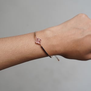 Simple Micro Paved Zircon Thin Bracelet - Rose Gold (Q1)