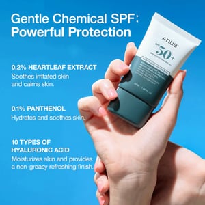 Anua Heartleaf Silky Moisture Sun Cream 50ml SPF 50 +PA++++  •
