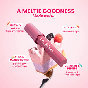 Dot & Key Meltie Lip Balm With 2% Kojic 4g SPF 50+ PA+++ Berry Crumble •