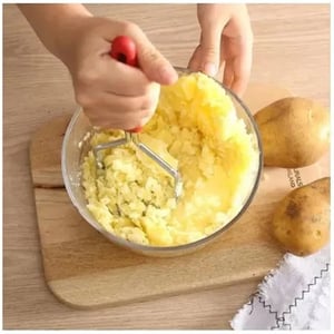 Stainless Steel Potato Masher With Plastic Handle - Pale Teal