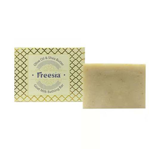 Freesia Olive Oil & Shea Butter Goat Milk Bathing Bar 100g ( Free Loofah)