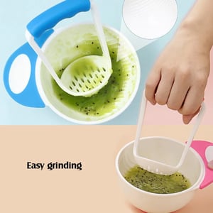 Baby Food Masher and Serve Bowl - Orange & Green