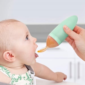 Boon Squirt Silicone Baby Food Dispensing Spoon 89ml - Mint