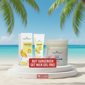 Nature Beauty Sunscreen Gentle Cream 50ml - SPF 50 PA+++ (Get Nature Beauty 99% Pure Milk Moisture Soothing Gel 130ml Free)
