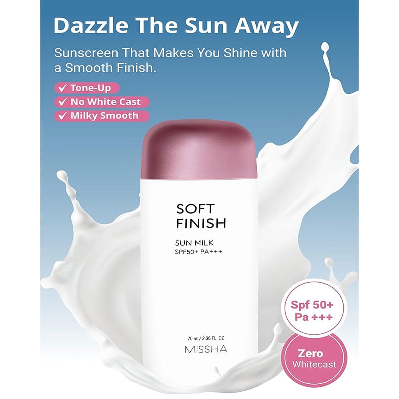 Missha All Around Safe Block Soft Finish Sun Milk 70ml - SPF50+ PA+++