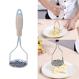 Stainless Steel Potato Masher With Plastic Handle - Pale Bronze