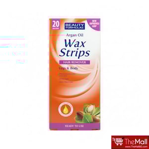 Beauty Formulas Argan Oil Wax Strips Hair Remover 20 Strips •