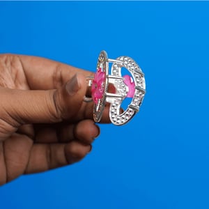 Heart Shape Rhinestone Hair Clip - Hot Pink