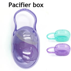 Silicone Nipple Soother With Holder & Storage Box - Purple