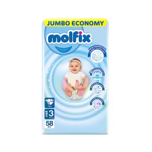 Molfix Size - 3 (Belt System) (4-9kg) 58pcs•