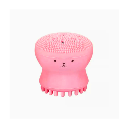 Kiss Lovely Octopus Shape Silicon Face Cleansing Scrubber - Peach Pink