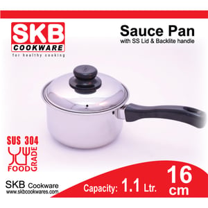SKB Sauce Pan with SS Lid & Backlite Handle - 16cm