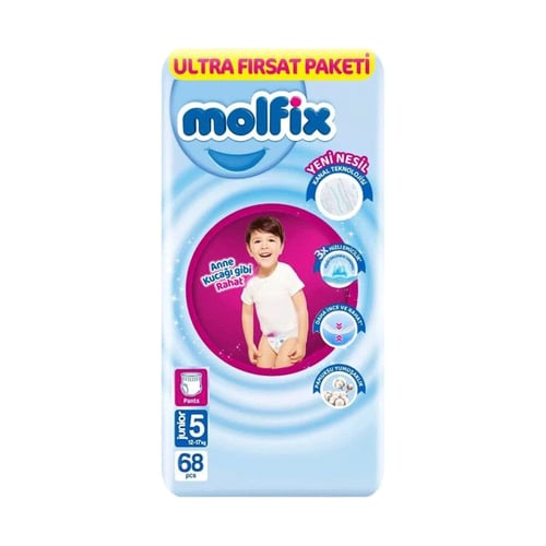 Molfix Size - 5 (Pants System) (12-17kg) 68pcs•