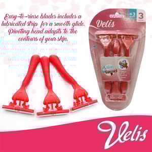 Velis Lubricated Aloe Strip 3 Blades Razor - 3pcs