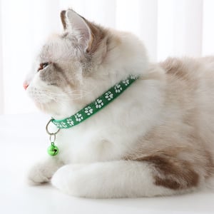 Footprint Patches Cross-Border Pet Neck Collar With Rattle - Sky Blue