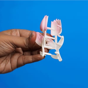 Tulip Flower Hair Clip - Pink & Cream