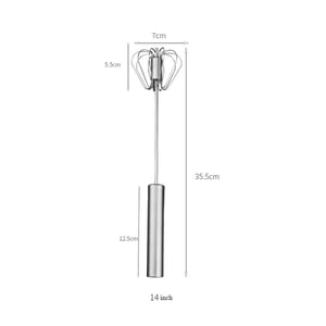 Stainless Steel Manual Push Whisk Cream Mixer 14 Inch