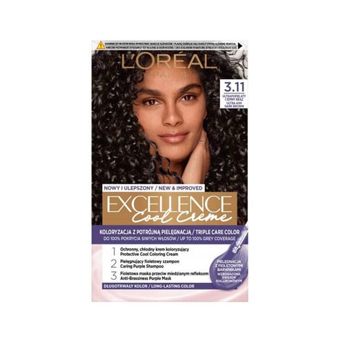 L'Oreal Paris Excellence Cool Creme Haircolour - 3.11 Ultra Ash Dark Brown •