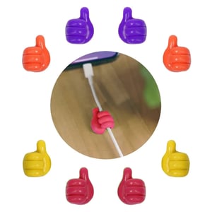 Adhesive Thumb Shape Cable Holder - Pinkish Red