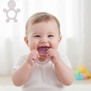 Aveat Tortoise Shape Baby Teether (6-12m) - Pink