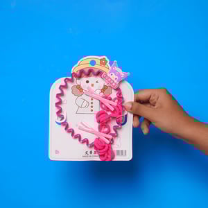 Baby Hair Accessories Set For Girl - Magenta & Hot Pink