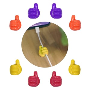 Adhesive Thumb Shape Cable Holder - Yellow