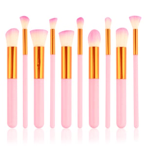 Premium Makeup Kabuki Brush Set 10pcs - Pink