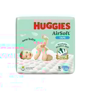 Huggies Air Soft Tape Size-S (4-8kg) 58pcs•
