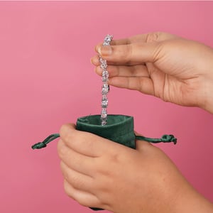 Women High Quality AD Stone Bracelet With Pouch - 001