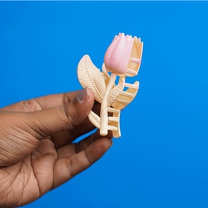 Tulip Flower Hair Clip - Pink & Peach
