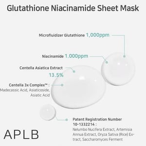 APLB Glutathione Niacinamide Sheet Mask 25ml •