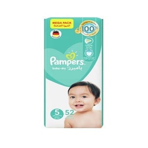 Pampers Baby Dry Diapers Size-5 (11-16kg) 52pcs (Saudi)•