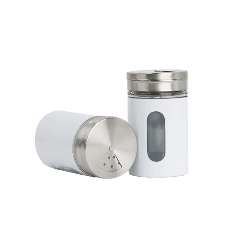 Stainless Steel Salt & Pepper Shakers - White