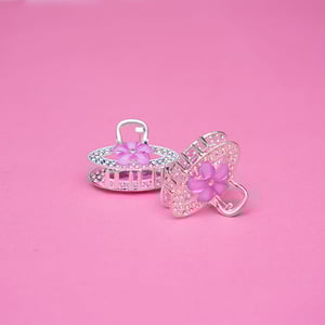 Oval Shape Rhinestone Hair Clip - Lavender