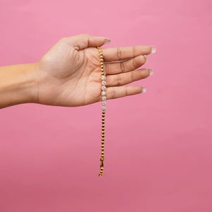 Women High Quality AD Stone Bracelet With Pouch - 005