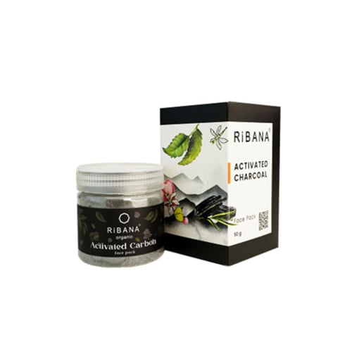 Ribana Activated Charcoal Face Pack 50g •
