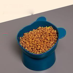 Pipitao Bear Head Plastic Cat Pet Bowl - Yellow