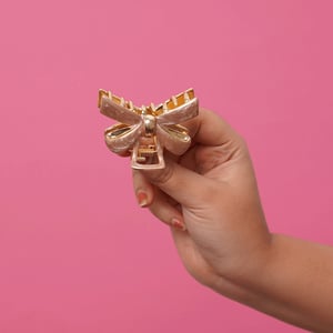 Bow Tie Shape Metal Hair Clip - Bronze